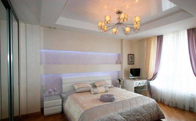 Натяжные потолки в спальне: 60 современных вариантов, фото в интерьере