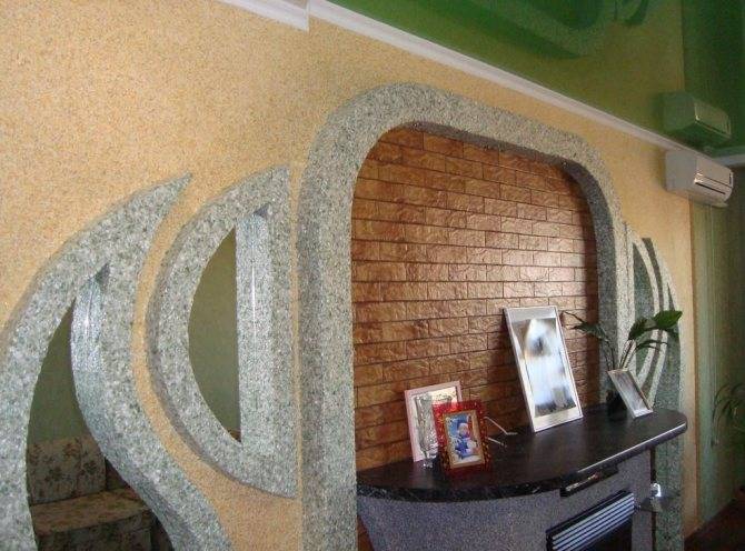 Особенности оформления кухни жидкими обоями