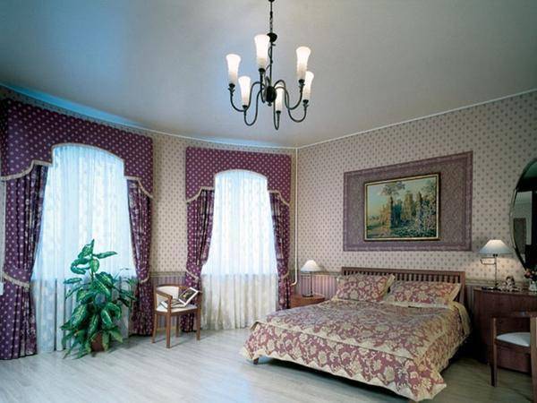 Натяжные потолки в спальне: 60 современных вариантов, фото в интерьере