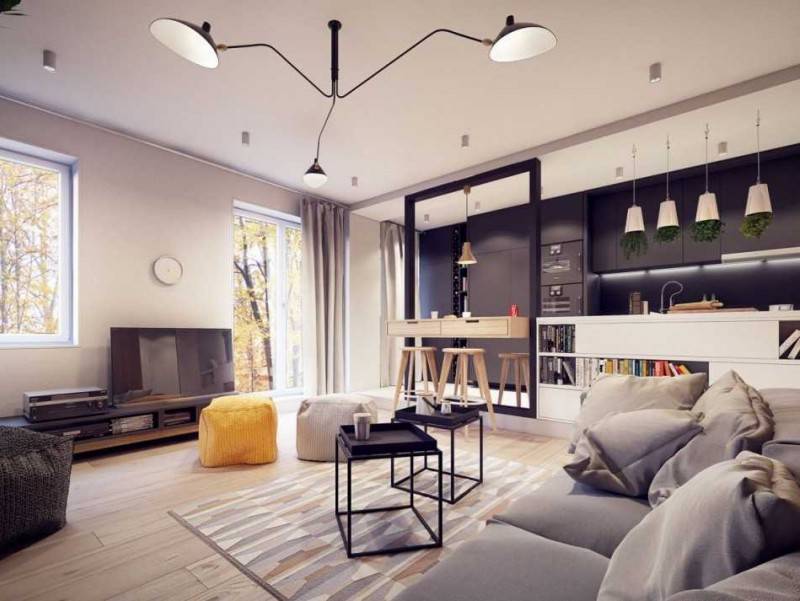 Дизайн квартиры 57 кв. м. – 5 проектов с фото и планировками