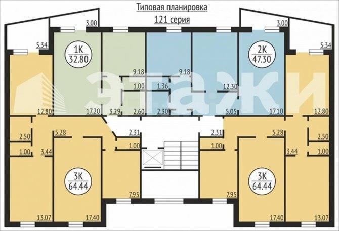 Уютная перепланировка 3х-комнатной хрущевки 54 кв м