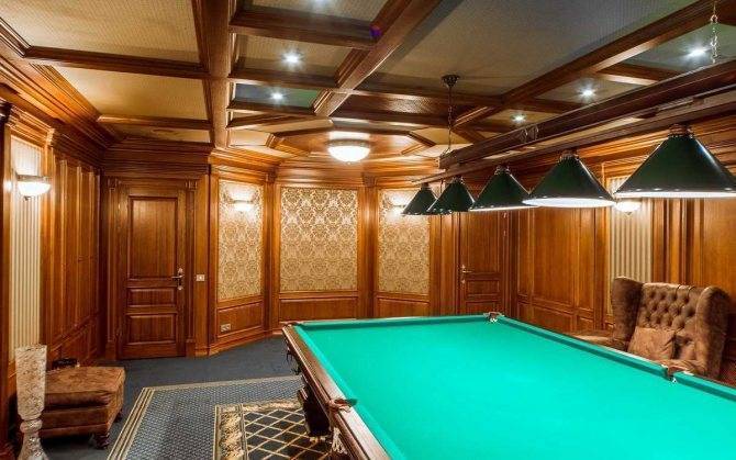 Интерьер бильярдной в доме: правила оформления, фото
